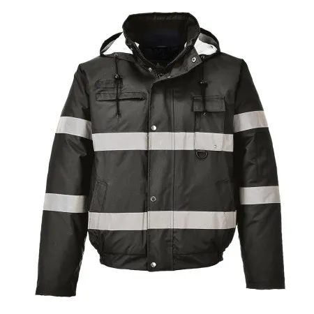 Black Hi Vis Bomber Jacket S434