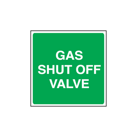 Gas shut off valve sign