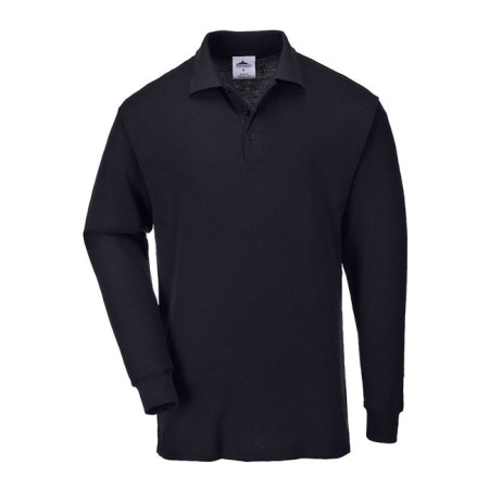 Portwest B212 Long Sleeved Polo Shirt Black