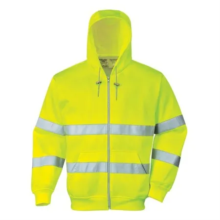 Portwest B305 Hi-Vis Zip Front Hoodie Yellow