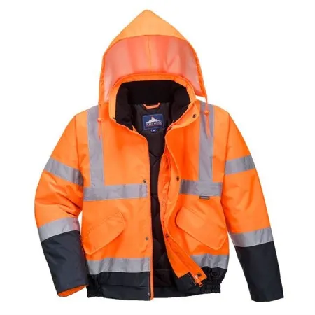Portwest S266 Hi-Vis 2-Tone Bomber Jacket Ora-Nav