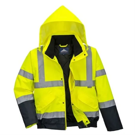 Portwest S266 Hi-Vis 2-Tone Bomber Jacket Yell-Nav