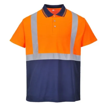 Portwest S479 Hi-Vis 2-Tone Polo Shirt Orange & Navy