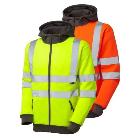 Hi Vis Zipped Hooded Sweatshirt LEO SS02