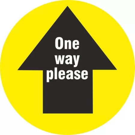 Yellow Floor Arrow Stickers Circle