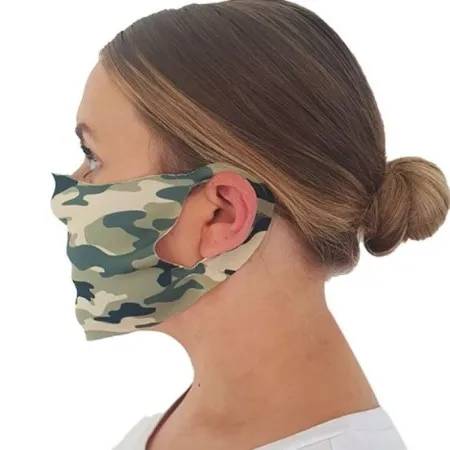 Face mask covering with camoflage pattern