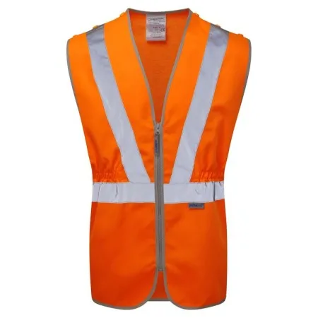Orange Pull Apart Hi Vis Vest With Zip Pulsarail PR145