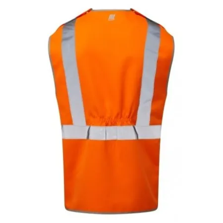 Orange Pull Apart Hi Vis Vest With Zip Pulsarail PR145 Rear