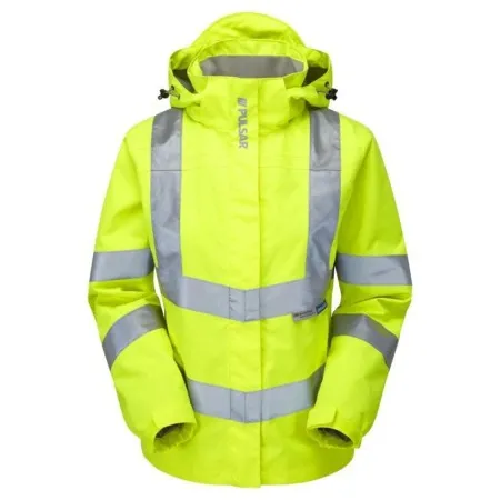 Ladies Yellow Hi Vis Storm Coat Pulsar P704