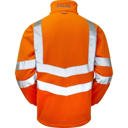 Pulsarail PR508 Orange Hi Visibility Fleece Jacket Rear