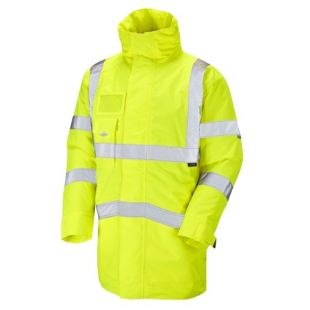 Leo Superior Hi Vis Yellow Coat Class 3