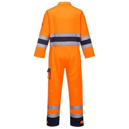 Portwest Hi-Vis Coverall Orange/Navy - TX55 BACK