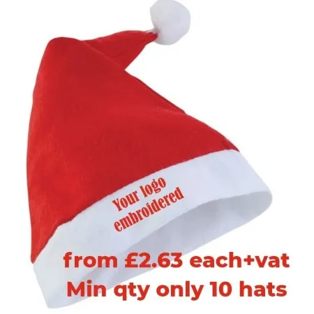 Santa Hat personalised with custom embroidery