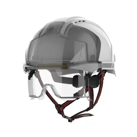 JSP Head Protection EVO® VISTAlens® Dualswitch with Silver CR2 - Vented - White - Smoke Industrial Climbing Helmets