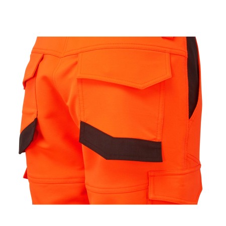 PULSAR Life Men's Hi Vis Stretch Combat Trousers Orange LFE922
