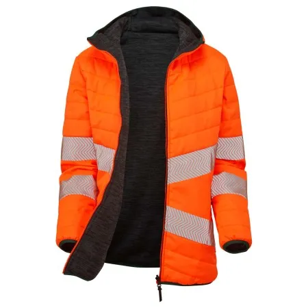 PULSAR Life Ladies Hi Vis Reversible Puffer Jacket Orange LFE963