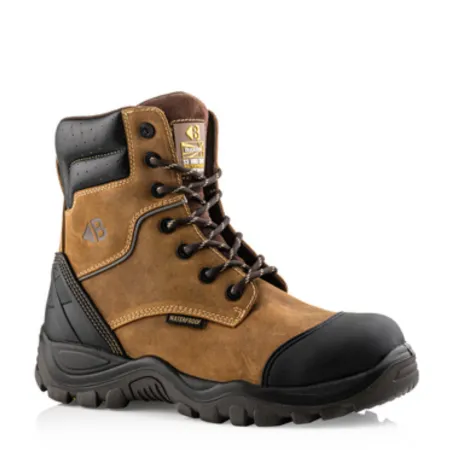 Dark Brown Buckbootz Safety Lace Zip Boot BSH008