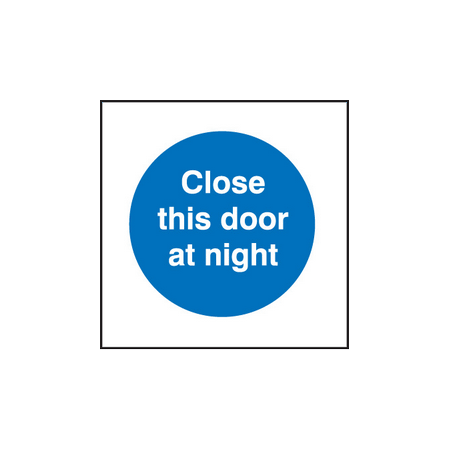 Close door at night sign