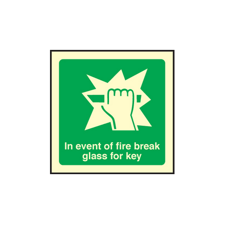 Break glass for key sign