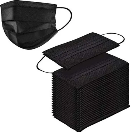 Black Disposable Face Mask 3 Layer Pack of 50