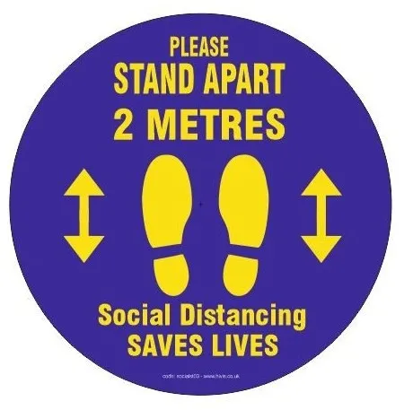 Social Distancing Floor Sticker 300mm