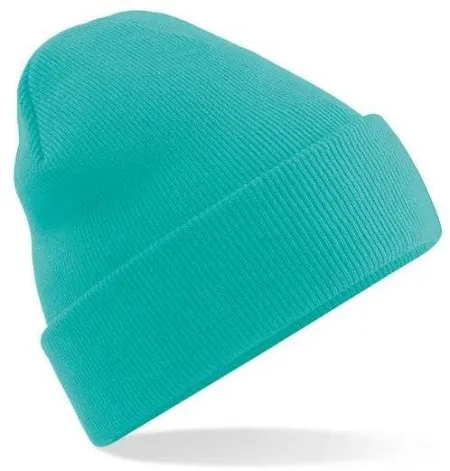 Embroidered Knitted Beanie Hat Beechfield BC045 Mint
