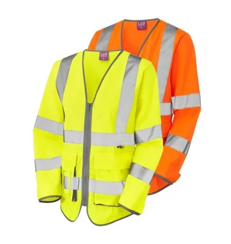 LeoS12 Womens Long Sleeve Hivis Vest With Pockets & Zip