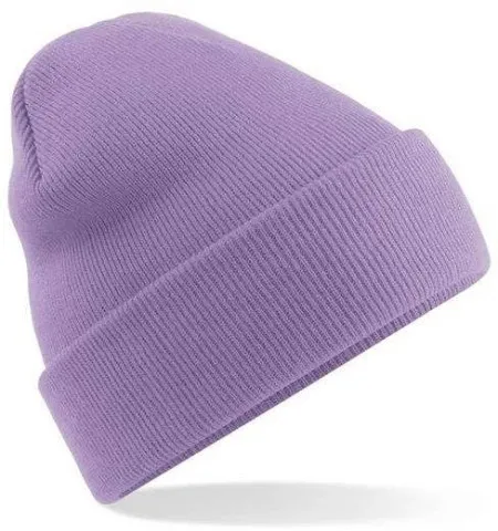 Embroidered Knitted Beanie Hat Beechfield BC045 Lavander