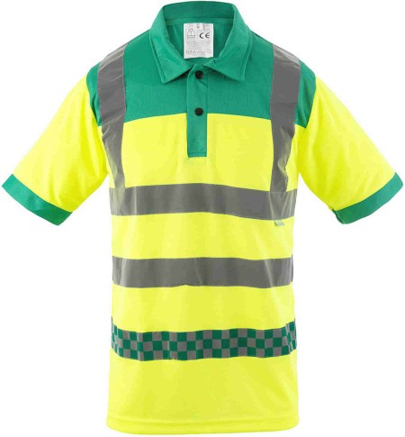 Paramedic Hi Vis Poloshirt Yellow and Green ITEM175