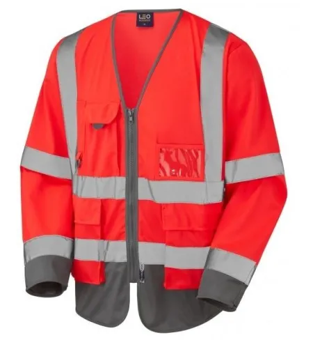 Red Long sleeve hi vis vest