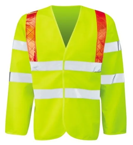 Hi Vis Long sleeved vest with red braces