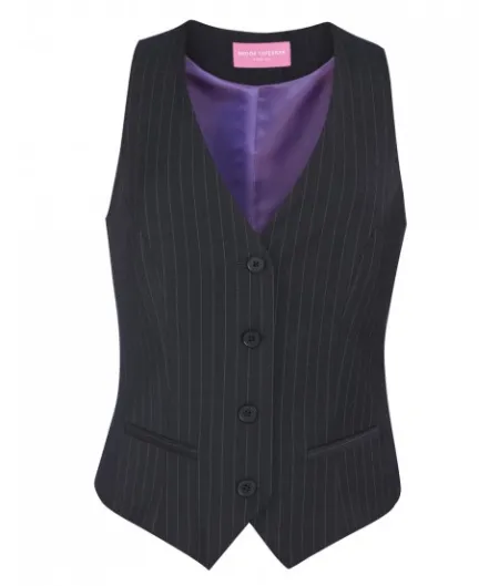 Brook Taverner Scapoli Waistcoat Charcoal Pinstripe