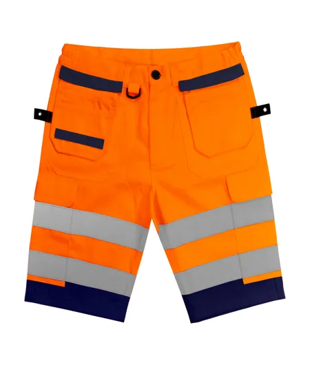 Two Tone Orange Hi Vis Work Shorts PCSTHV