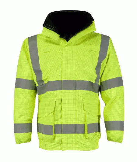 Flame Retardant Anti Static Hi Vis Bomber Jacket yellow