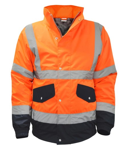 Orange and Blue Hi Vis Bomber Jacket