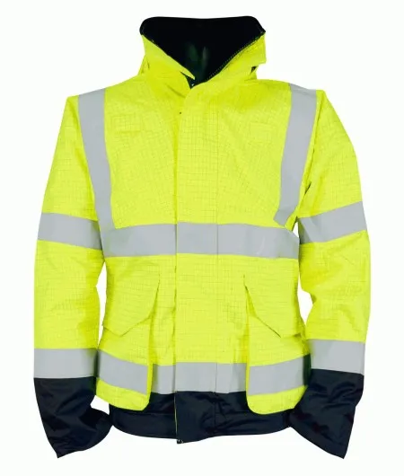 Yellow & Blue Flame Retardant Anti Static Hi Vis Bomber jacket