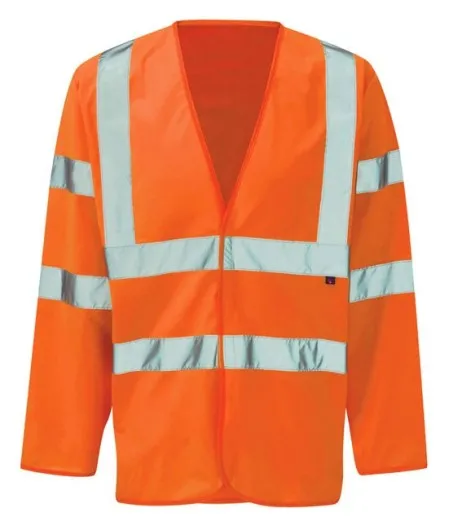 Flame Retardant Long Sleeve Hi Vis Vest FRHVJ03 Orange
