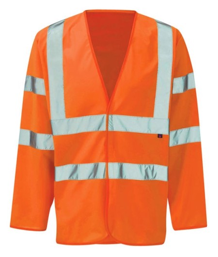 Flame Retardant Long Sleeve Hi Vis Vest FRHVJ03 Orange