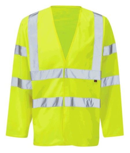 Flame Retardant Long Sleeve Hi Vis Vest FRHVJ03 Yellow