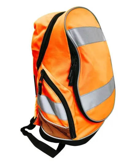Hi Vis Bag With Black Trim And Reflective Tape Orange