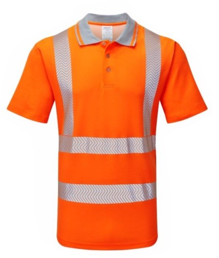 PULSAR Life Men's Sustainable Hi Vis Poloshirt Orange LFE924