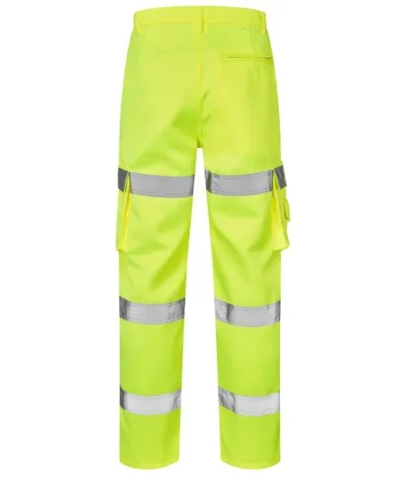 Hi Vis Combat Trousers with 3 Leg Stripes