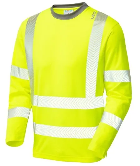 Hi Vis Long Sleeve Coolviz T Shirt EcoViz Leo T08