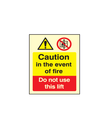 Fire do not use lift sign