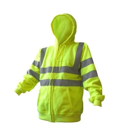 Hi Vis Zipped Hooded Sweatshirt