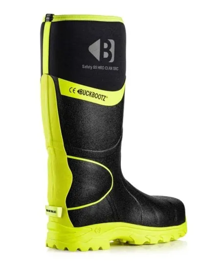 Buckbootz Black and Yellow Hi Vis Wellington BBZ8000