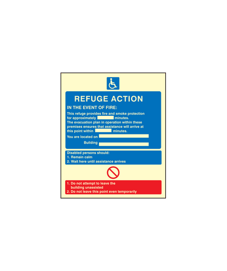 Refuge action sign