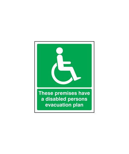 Premises have disabled evacuation plan sign