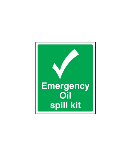 Emergency oil spill kit sign