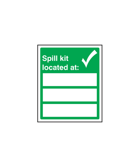 Spill kit located at sign